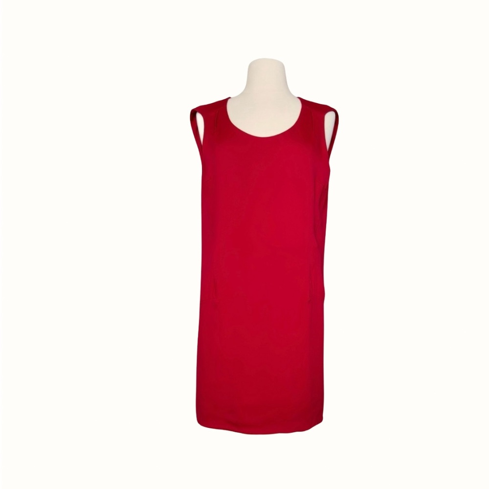 COSTUME NATIONAL vibrant red silk knee-length tank dress, size S